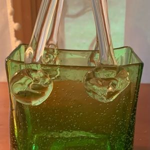 Hand blown glass tote